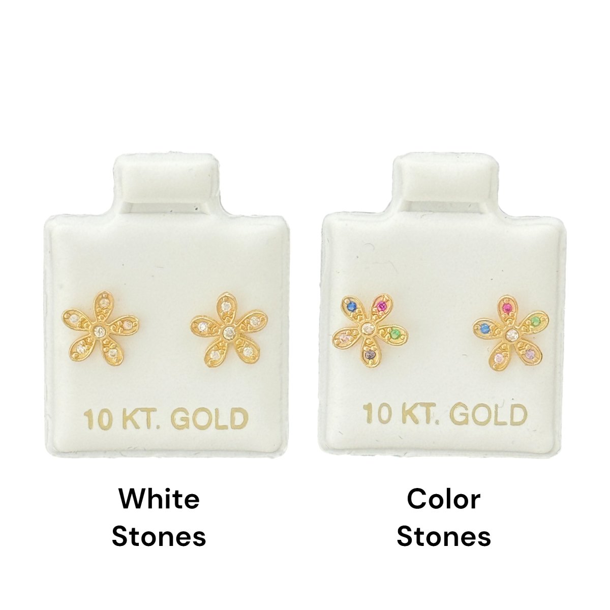10KT Gold Floral Stud Earrings