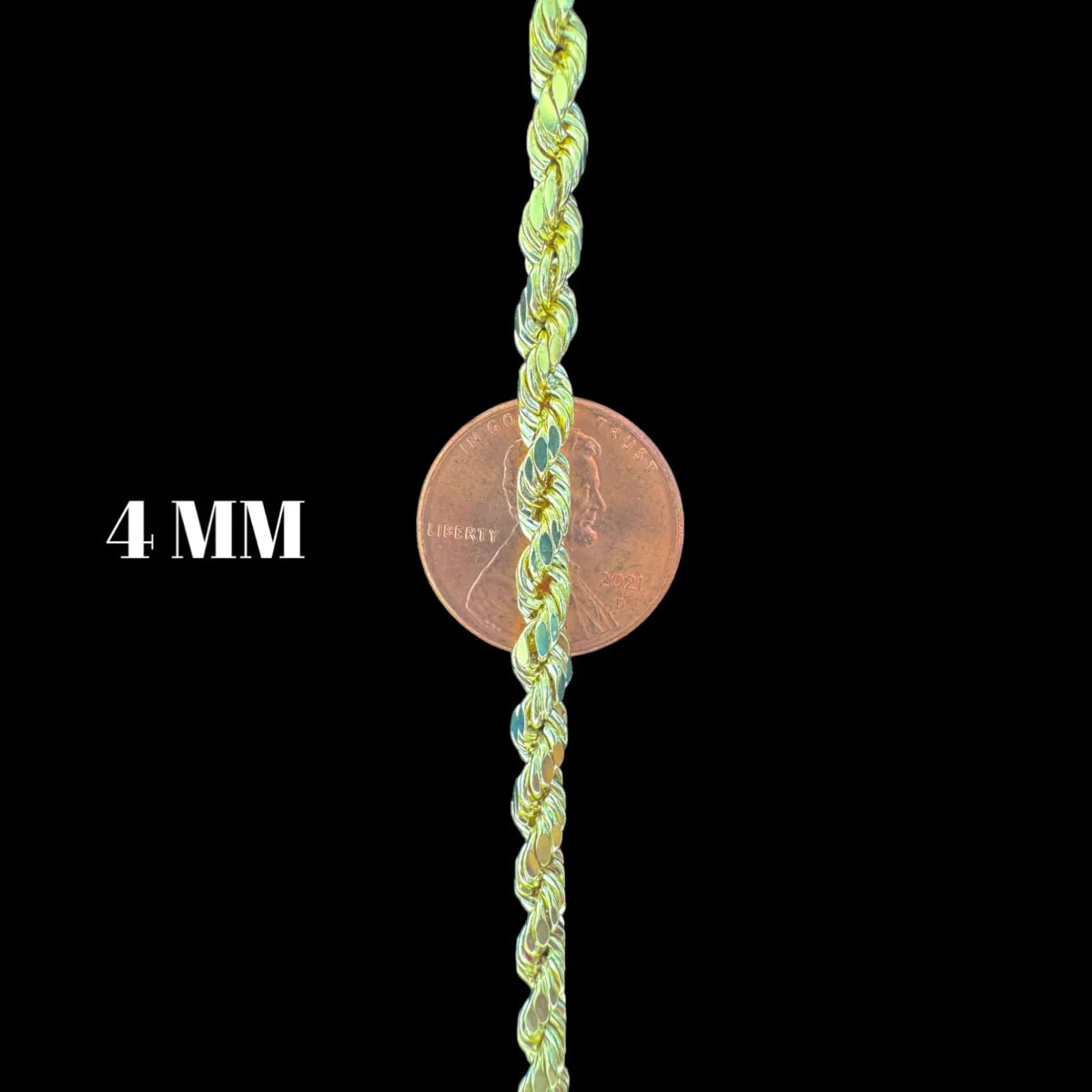 10KT Rope Necklace, Hollow