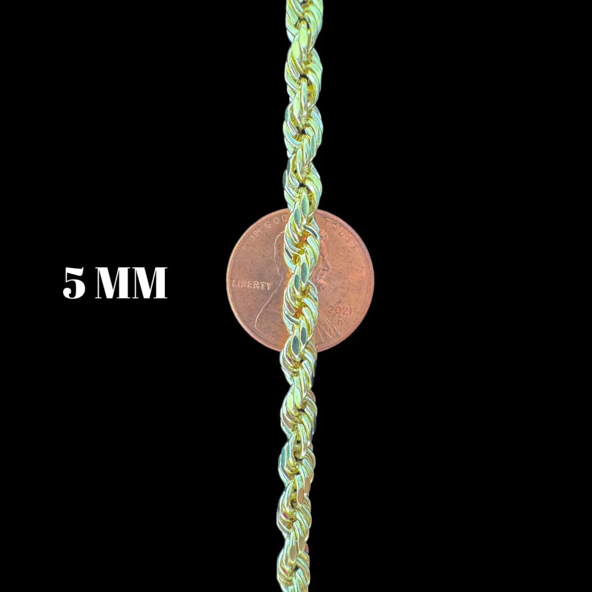 10KT Rope Necklace, Hollow