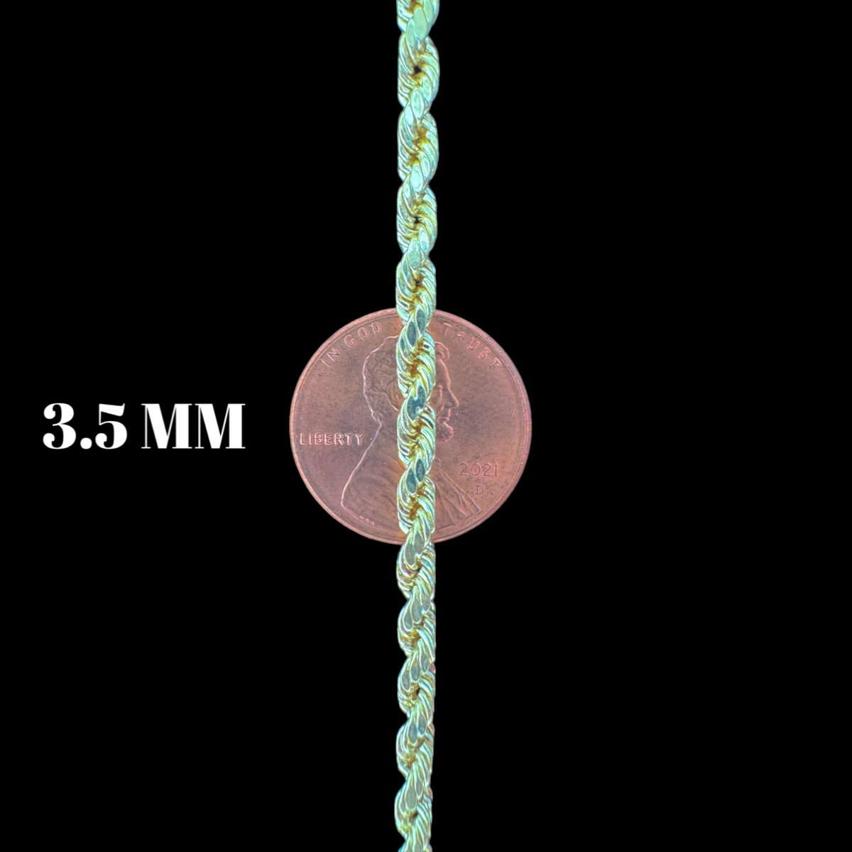 10KT Rope Necklace, Hollow