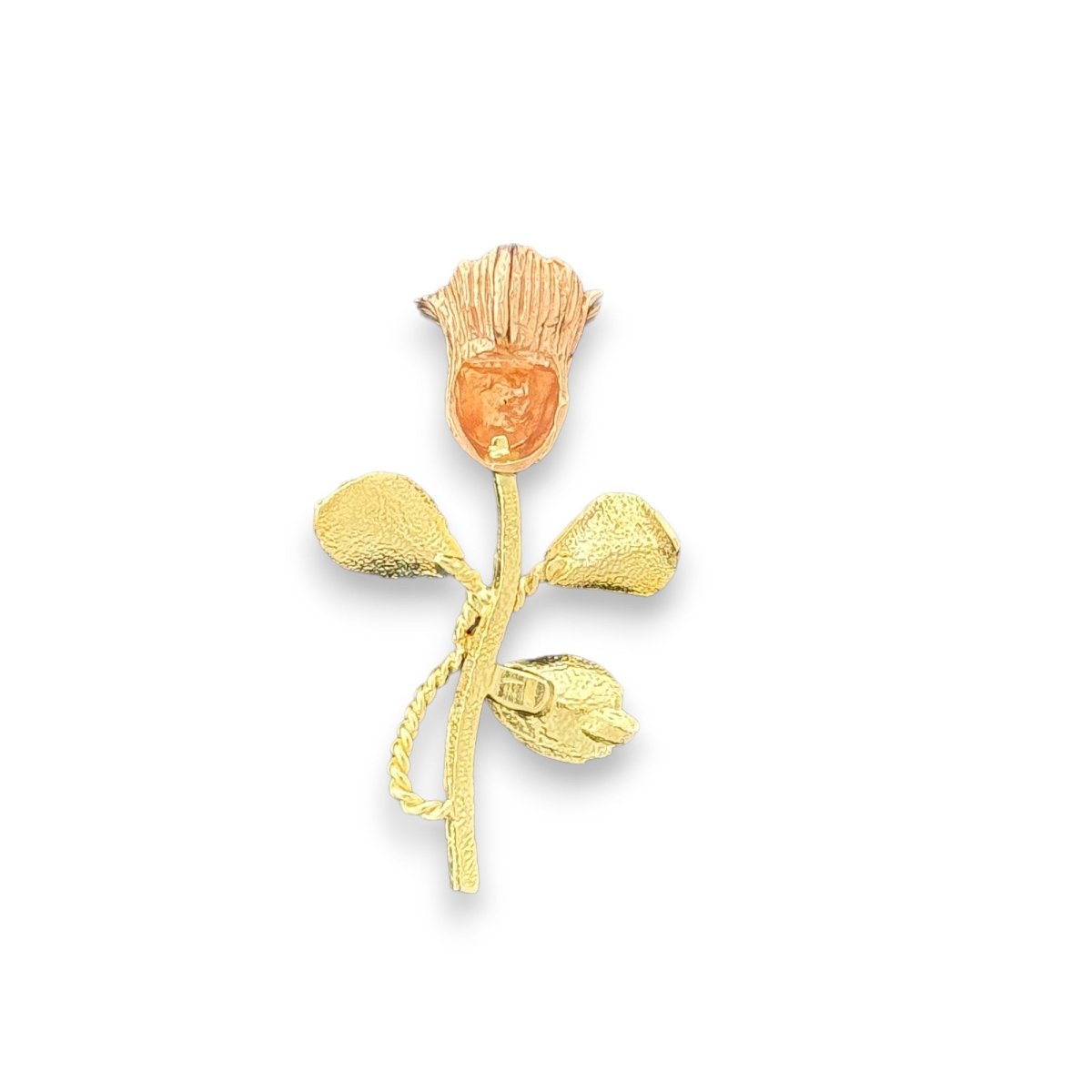 14KT Tricolor Gold Rose Pendant