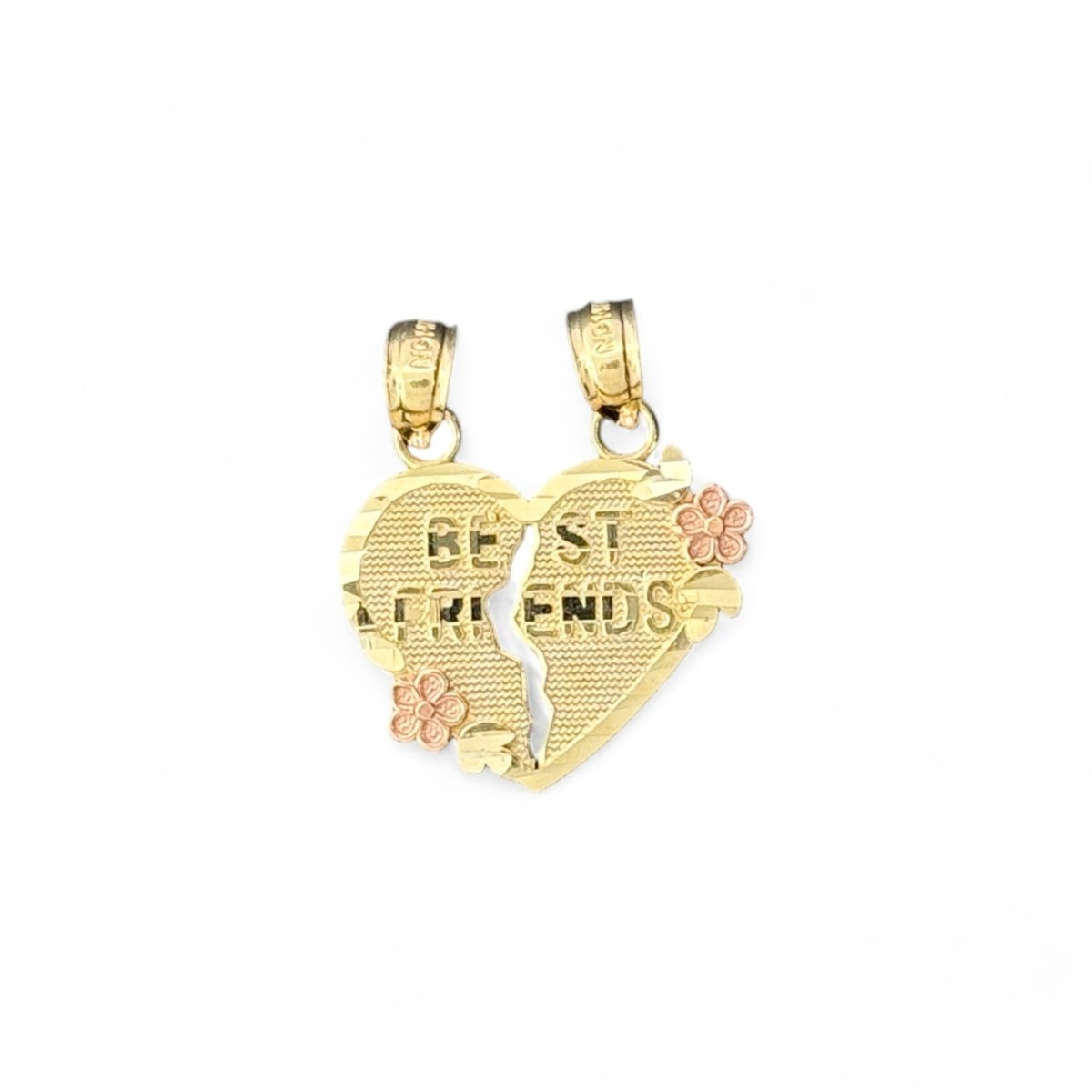 14KT Yellow and Rose Gold "Best Friends" Breakable Heart Pendant
