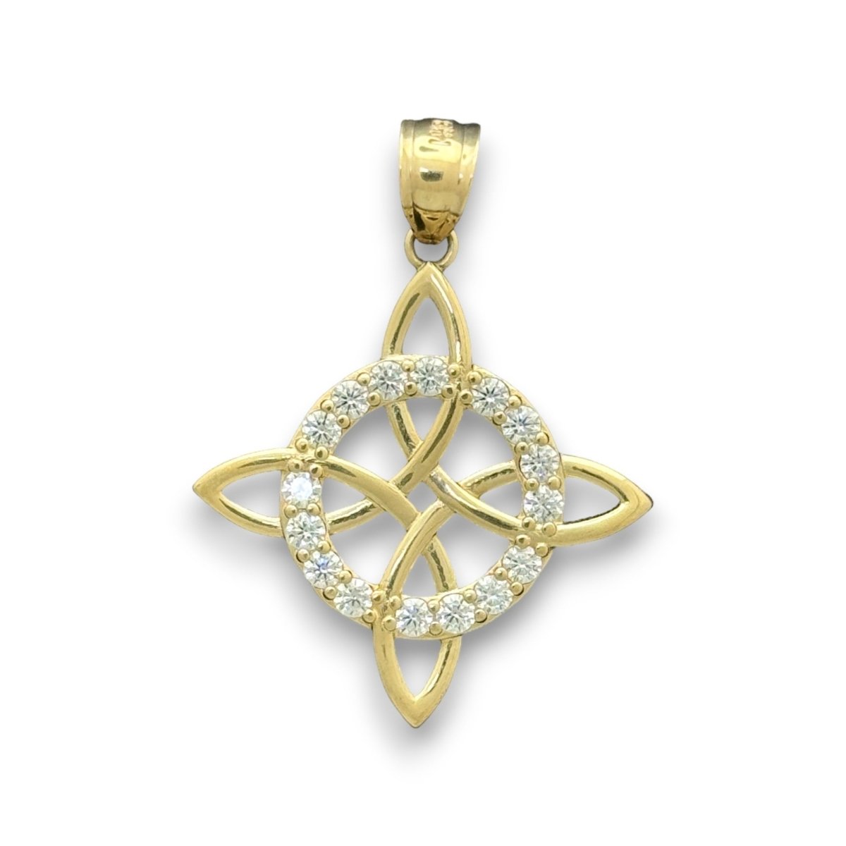 14KT Yellow Gold Diamond Celtic Knot Pendant