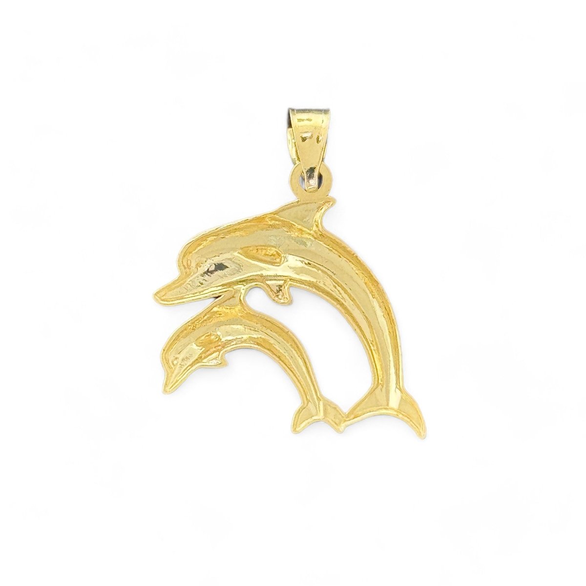 14KT Yellow Gold Double Dolphin Pendant