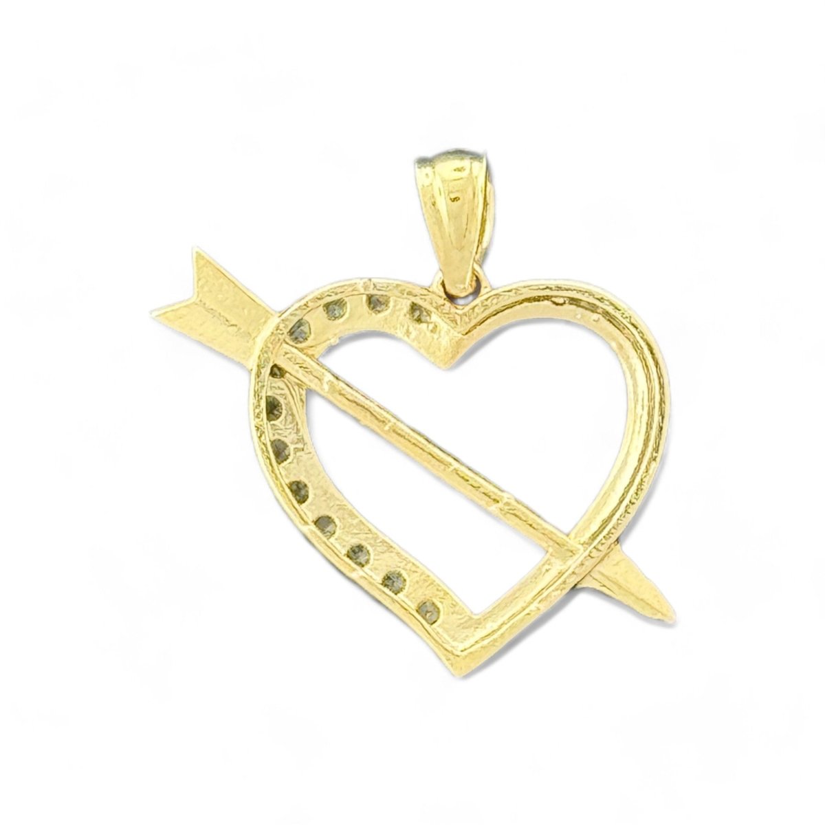 14KT Yellow Gold Heart with Arrow Pendant