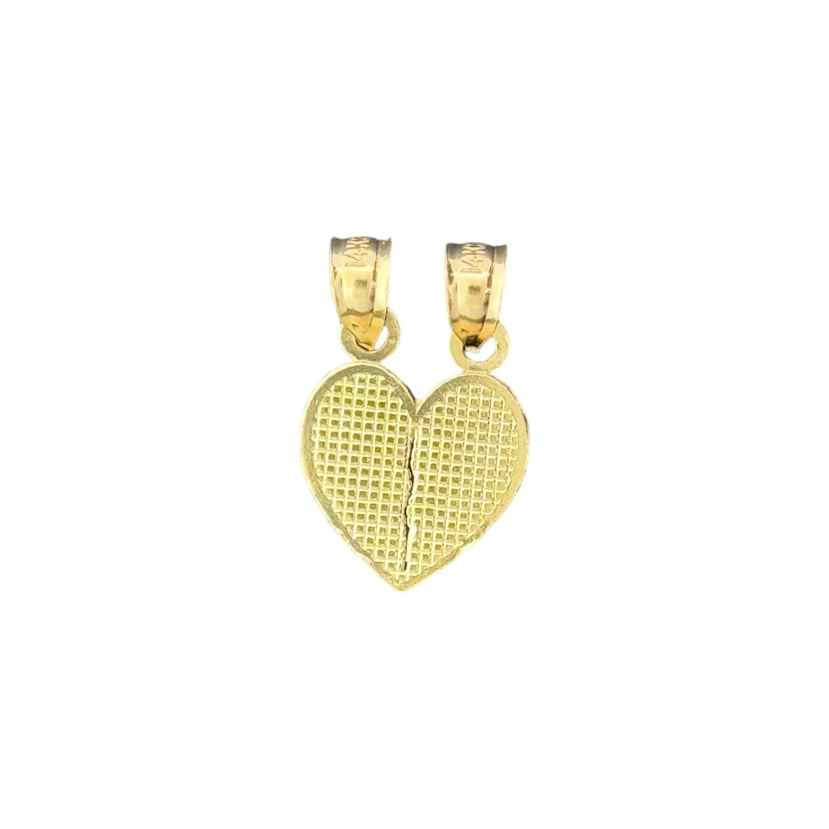 14KT Yellow Gold "I Love You" Breakable Heart Pendant