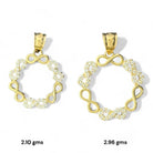14KT Yellow Gold Infinity Circle Pendants with CZ Accents