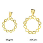 14KT Yellow Gold Infinity Circle Pendants with CZ Accents