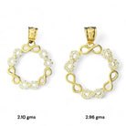 14KT Yellow Gold Infinity Circle Pendants with CZ Accents