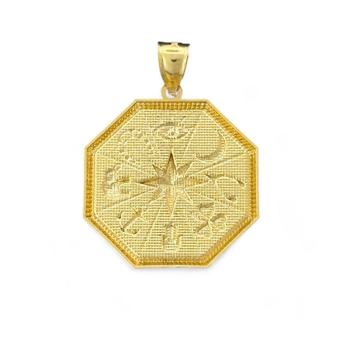 14KT Yellow Gold Octagonal Lucky Pendant