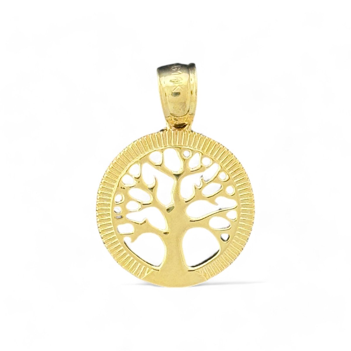 14KT Yellow Gold Round Tree of Life Pendant