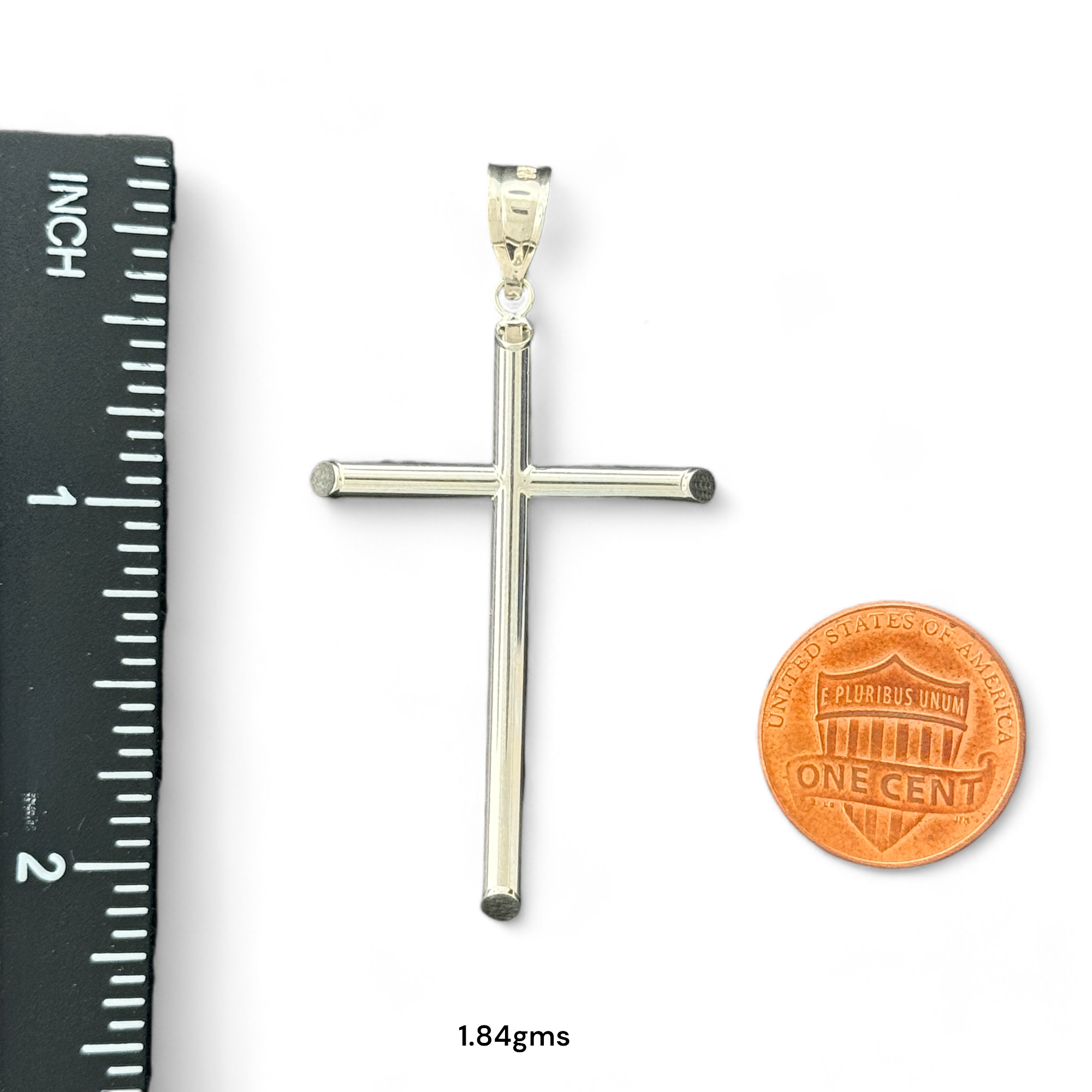 14KT Gold Crucifix Cross Pendant with Sparkling Cubic Zirconia Stones - Elegant Religious Jewelry