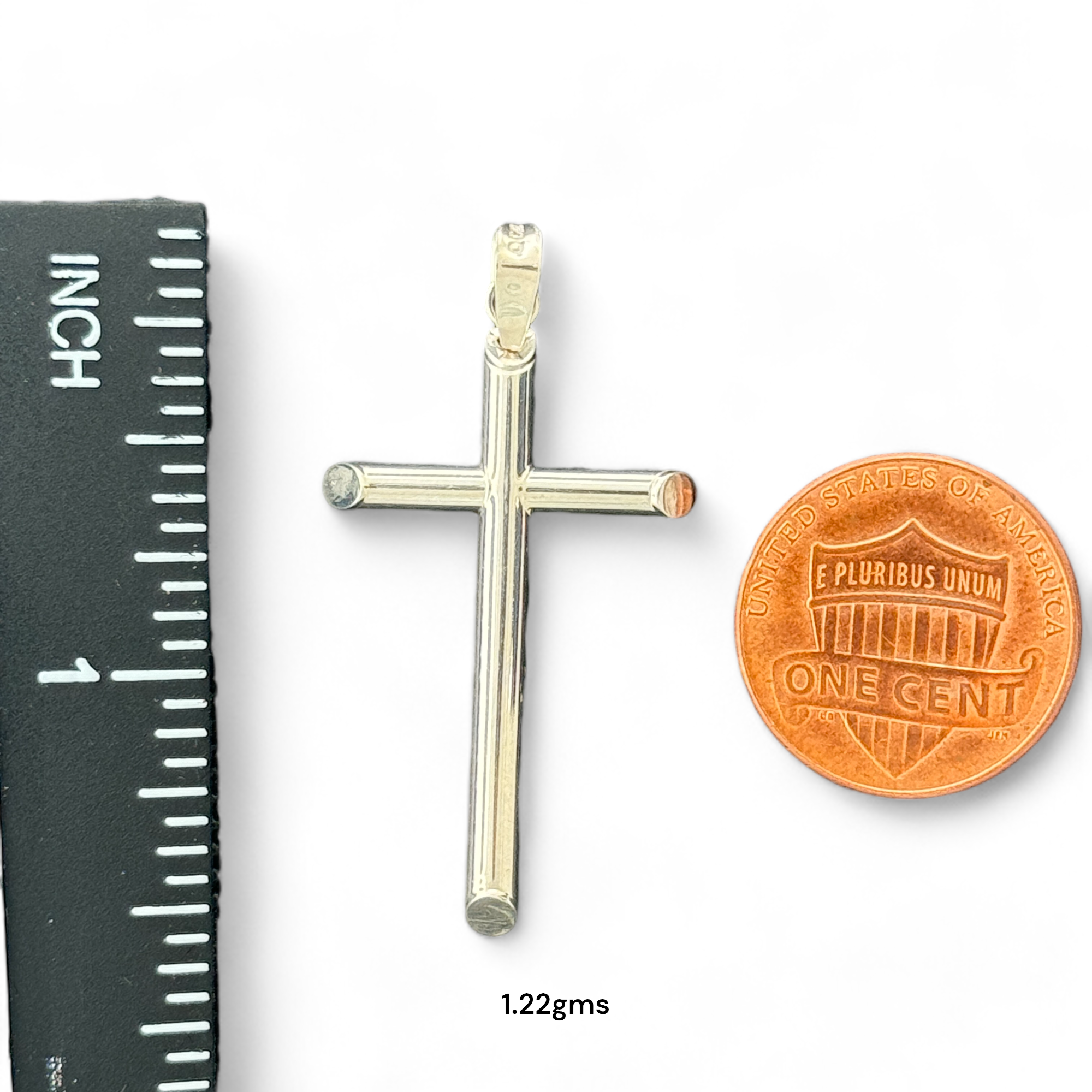14KT Gold Crucifix Cross Pendant with Sparkling Cubic Zirconia Stones - Elegant Religious Jewelry