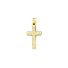 14KT Gold Crucifix Cross Pendant with Sparkling Cubic Zirconia Stones - Elegant Religious Jewelry