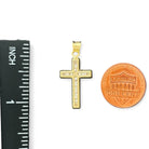14KT Gold Crucifix Cross Pendant with Sparkling Cubic Zirconia Stones - Elegant Religious Jewelry