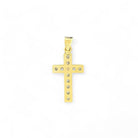 14KT Gold Crucifix Cross Pendant with Sparkling Cubic Zirconia Stones - Elegant Religious Jewelry
