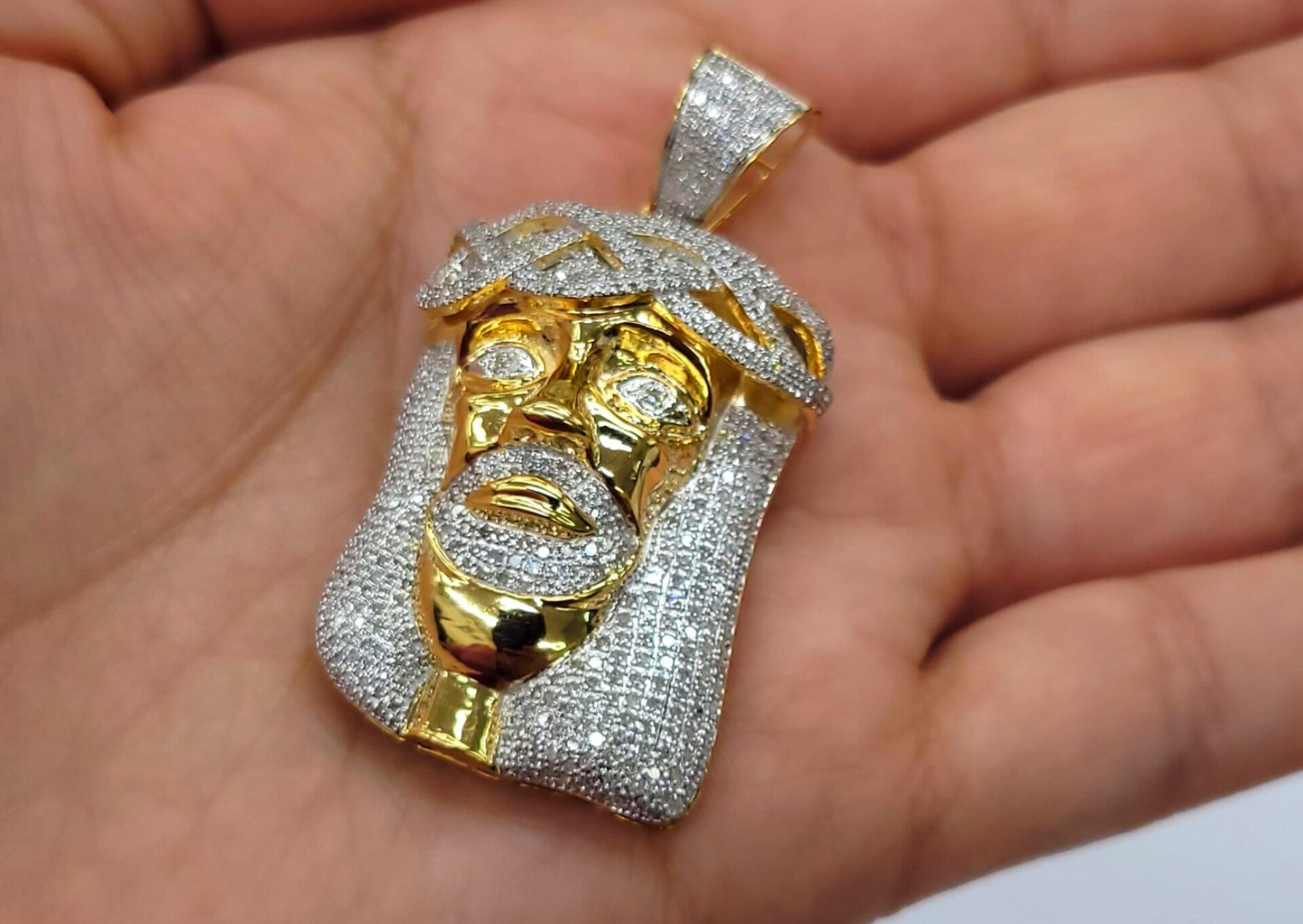 Real diamond jesus on sale piece