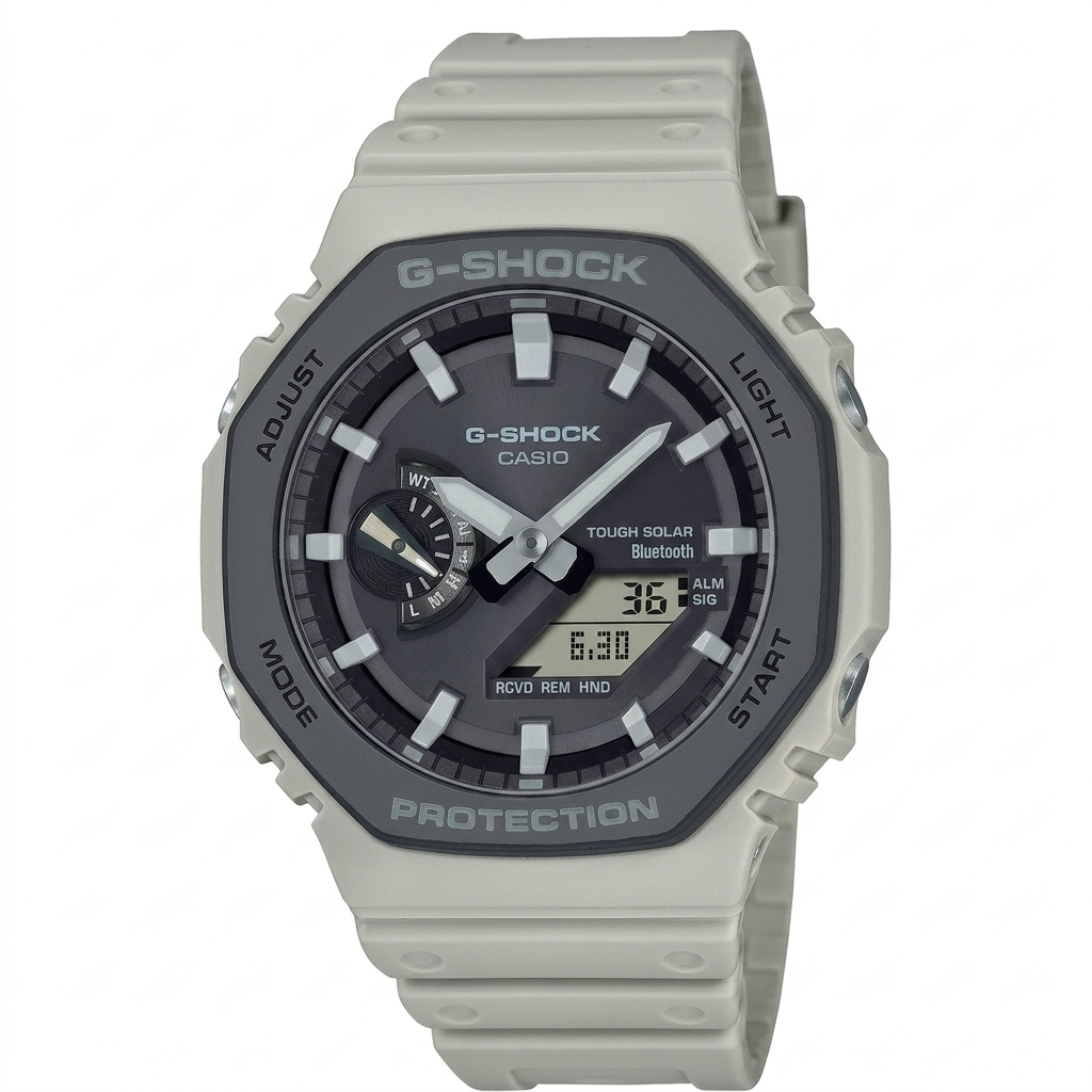 Casio G-Shock GA-B2100 LUU-5ADR CasiOak men's solar bluetooth analog-digital watch, blue resin, octagonal bezel