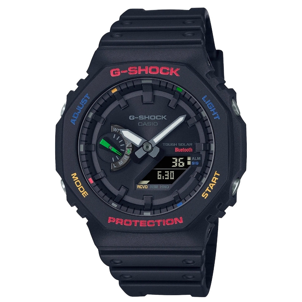 Casio G-Shock GA-B2100 FC-1ADR CasiOak men's solar bluetooth analog-digital watch, blue resin, octagonal bezel