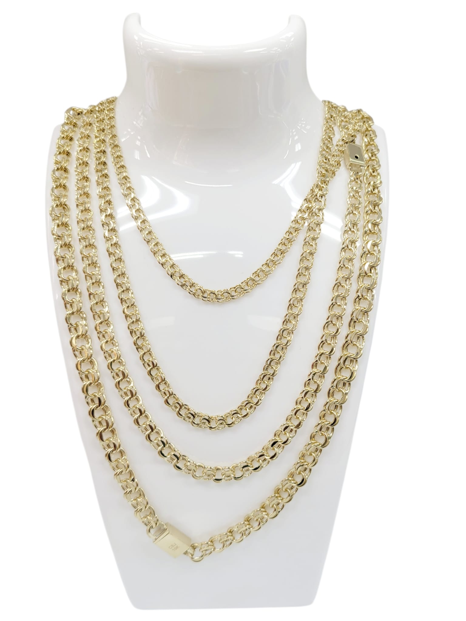 Everyday gold necklace styles for women featuring 10k solid chains and dainty gold necklace layering options.