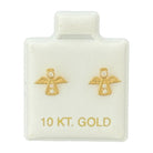 10KT Angel Stud Gold Earrings - Main Front View by Silver Factory