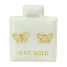 10KT Butterfly Gold Earrings - Main Front View by Silver Factory