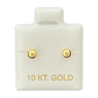 10KT Gold Ball Stud Earrings - Main Front View by Silver Factory