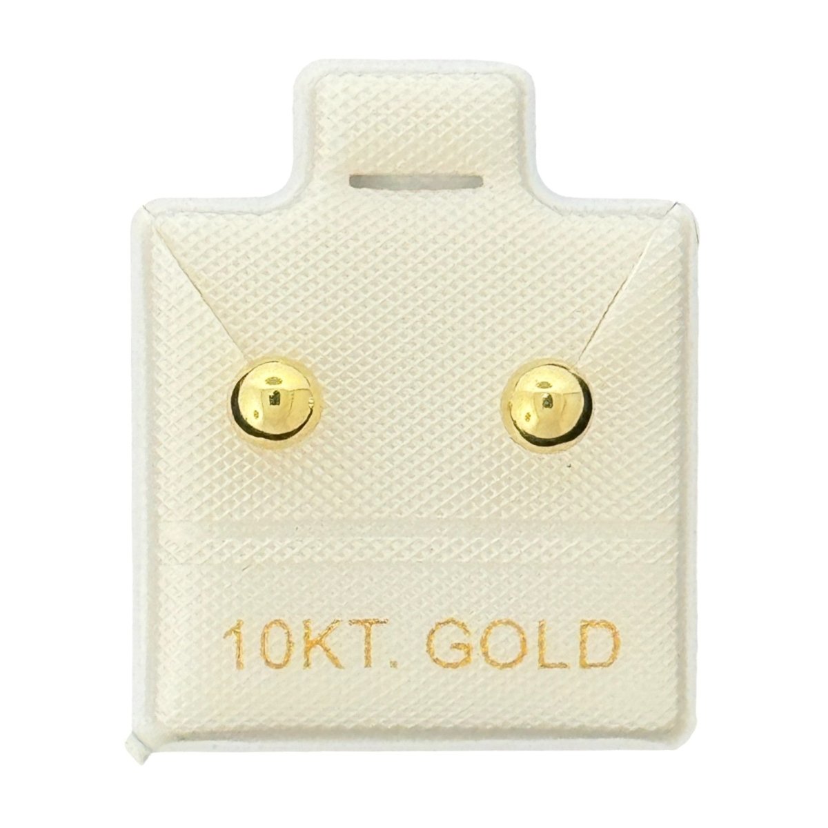 10KT Gold Ball Stud Earrings - Main Front View by Silver Factory