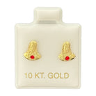 10KT Gold Jesus Sacred Heart Earrings - Main Front View by Silver Factory