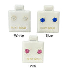 10KT Gold Multi - Color Flower Stud Earrings