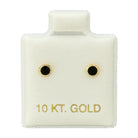 10KT Gold Round Black Stone Stud Earrings - Main Front View by Silver Factory