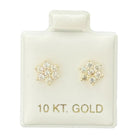 10KT Gold Star Cluster Stud Earrings - Main Front View by Silver Factory