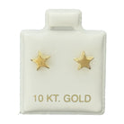 10KT Gold Star Stud Earrings - Main Front View by Silver Factory