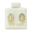 10KT Gold Virgin Mary Stud Earrings - Main Front View by Silver Factory
