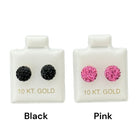 10KT Gold Virgin Mary Stud Earrings with Multicolor Stones