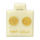 10KT Gold Yin-Yang Stud Earrings - Main Front View by Silver Factory