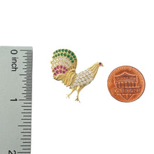 Load image into Gallery viewer, 14KT Gold Rooster Pendant with CZ Accents
