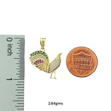 Load image into Gallery viewer, 14KT Gold Rooster Pendants with CZ Accents
