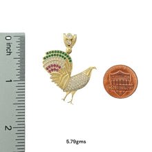 Load image into Gallery viewer, 14KT Gold Rooster Pendants with CZ Accents
