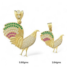 Load image into Gallery viewer, 14KT Gold Rooster Pendants with CZ Accents
