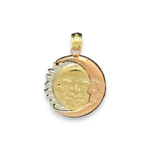 Load image into Gallery viewer, 14KT Tri - Color Gold Sun and Moon Pendant
