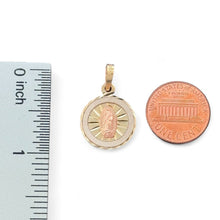 Load image into Gallery viewer, 14KT Tri - Color Gold Virgin Mary Round Pendant
