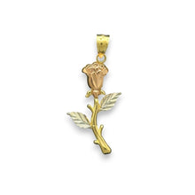 Load image into Gallery viewer, 14KT Tricolor Gold Rosebud Pendant
