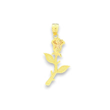 Load image into Gallery viewer, 14KT Tricolor Gold Rosebud Pendant
