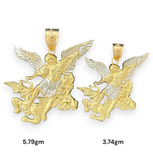 Load image into Gallery viewer, 14KT Two - Tone Gold Archangel Michael Pendant
