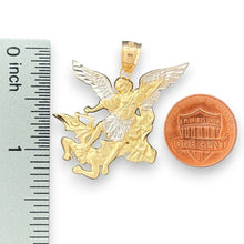 Load image into Gallery viewer, 14KT Two - Tone Gold Archangel Michael Pendant
