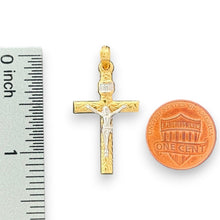 Load image into Gallery viewer, 14KT Two - Tone Gold Crucifix Pendant
