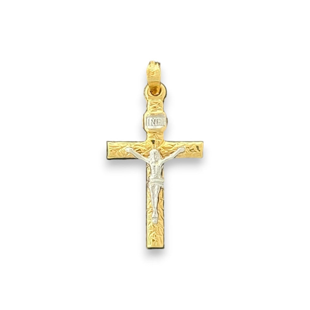 14KT Two - Tone Gold Crucifix Pendant