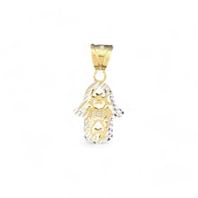 Load image into Gallery viewer, 14KT Two - tone Gold Hamsa Hand Pendant
