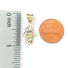 Load image into Gallery viewer, 14KT Two - tone Gold Hamsa Hand Pendant
